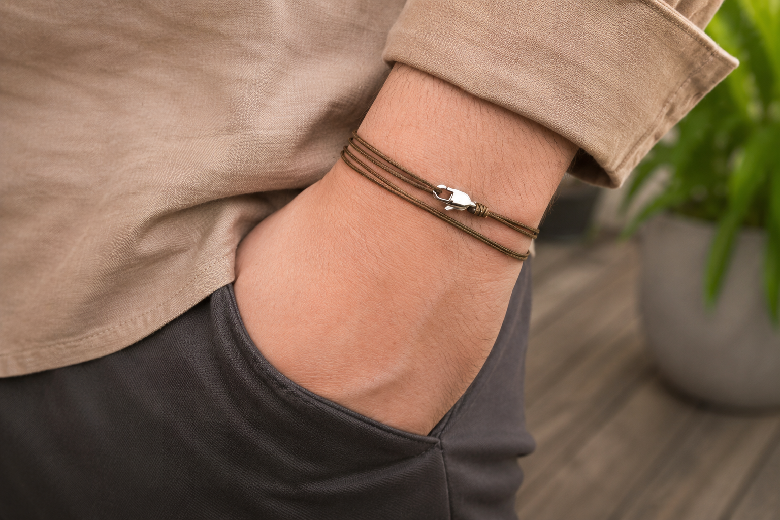 Dünnes Wickel-Armband Herren & Damen